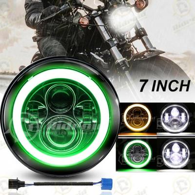 7" Inch Motorcycle LED Projector Headlight Green DRL For Triumph Bonneville T100