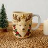 Christmas Coffee Cup Christmas Tree Elk Stocking Gingerbread Man Mug 260ml Dishwasher Microwave Tea Cocoa Cup for Home Office Outdoor Use