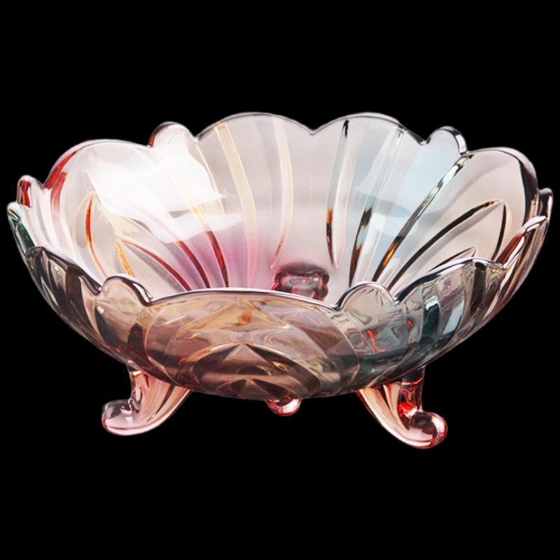 Flavinmci Nordic Style Crystal Glass Fruit Plate (2-Pack)