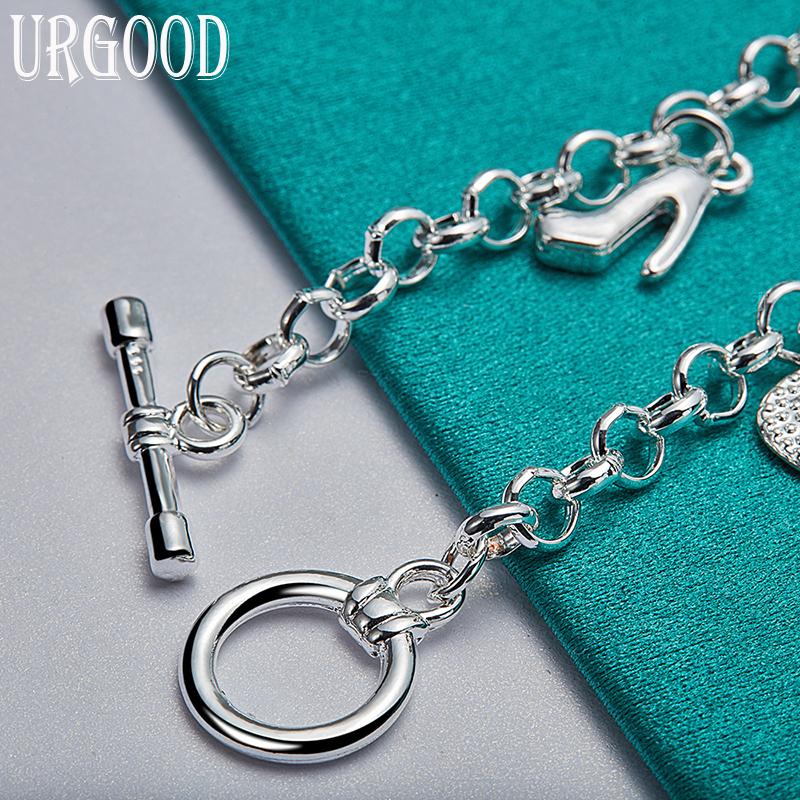 Pantofi din argint 925 bijuterii cu pandantiv pentru geanta