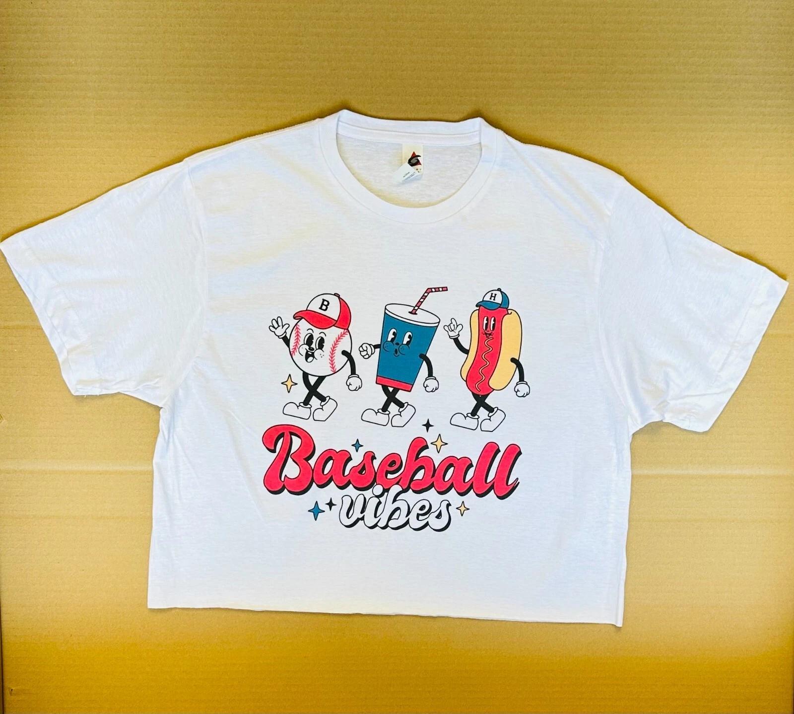 Baseball vibes Cropped top shirt XL