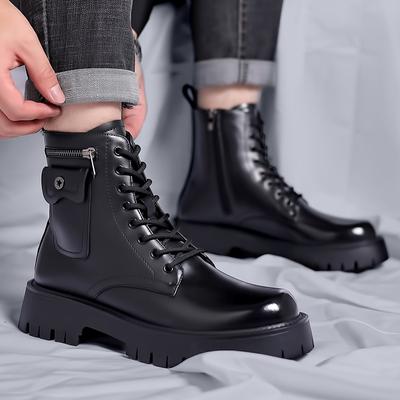 New Men's Boots Winter Trendy High Top Work Boots Genuine Leather Work Boot for Men Shoes High Quality Men Boots
