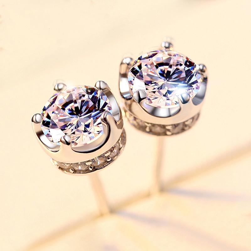 New 925 Sterling Silver Earrings AAA Zircon For Women Exquisite Student Girlfriend Jewelry Accessories Wedding Fashion Gift