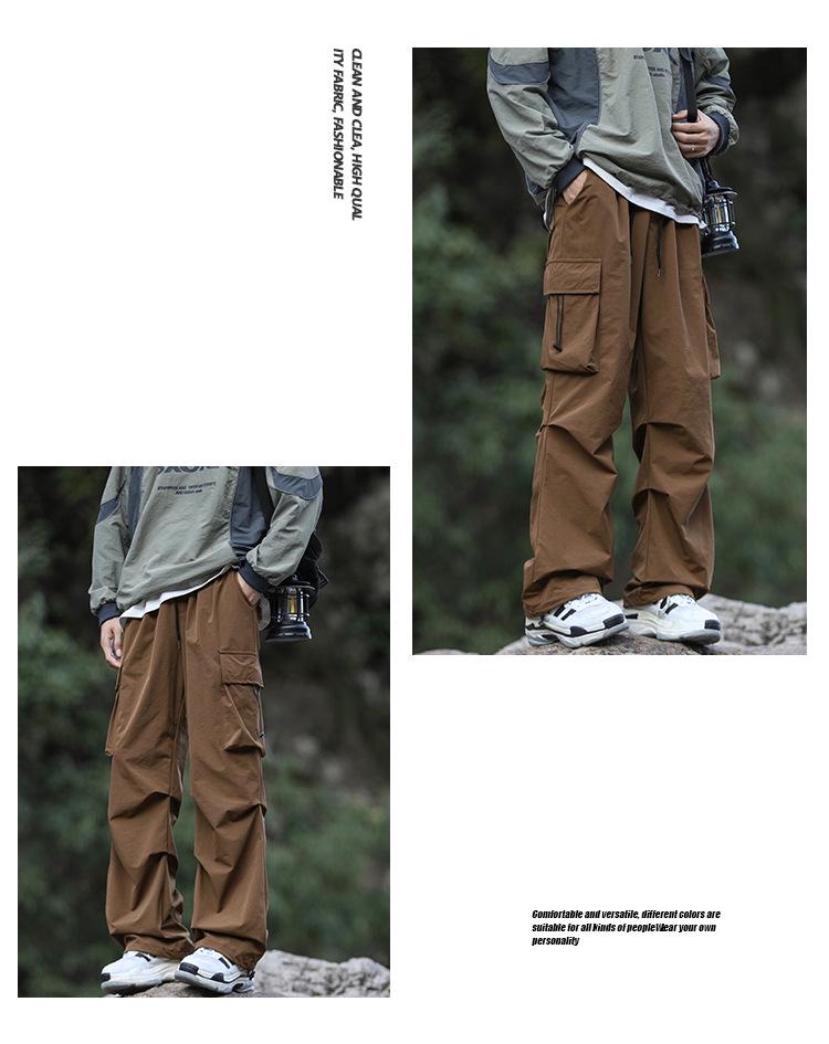 Men's High Street Tactical Cargo Pants - Autumn/Winter Pleated Outdoor Style