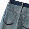 Si Bai She Women's Retro Washed High-Waist Wide-Leg Jeans