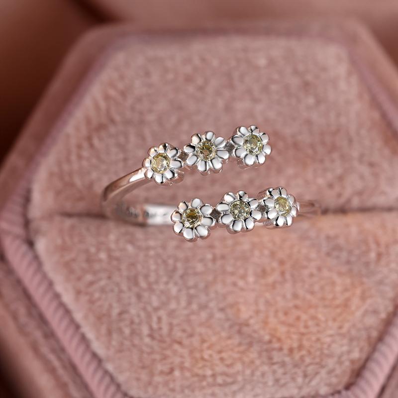 Inele de deschidere cu margarete din argint S925 drăguț pentru femei, fete, temperament, tu ești My Sunshine, inel de deget cu scrisoare, bijuterii de nuntă elegante