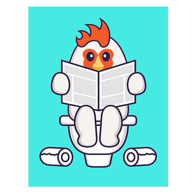 Cute Cartoon Animals In The Toilet Funny Prints Posters Canvas Painting Modern Wall Art Pictures Bathroom Living Room Home Decor