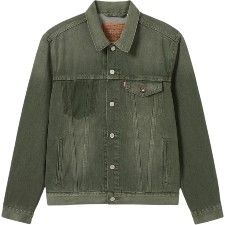 Levis Denim Wanderer Series FW24 Denim Wanderer Series Lapel Loose Straight Long Sleeve Denim Jacket Men Jackets Green 0015E-0008