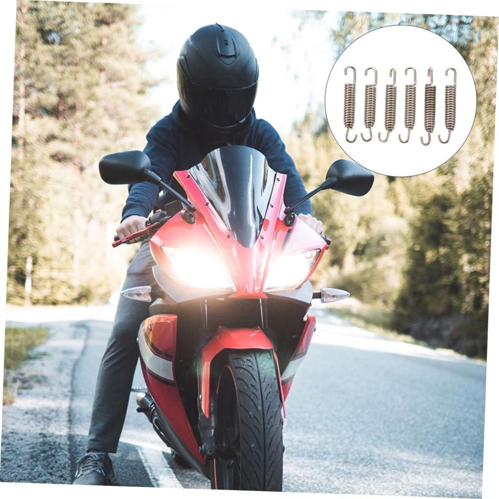 ZUNOXAZ 8pcs Motorcycle Stainless Steel Exhaust Pipe Spring Muffler Replacement