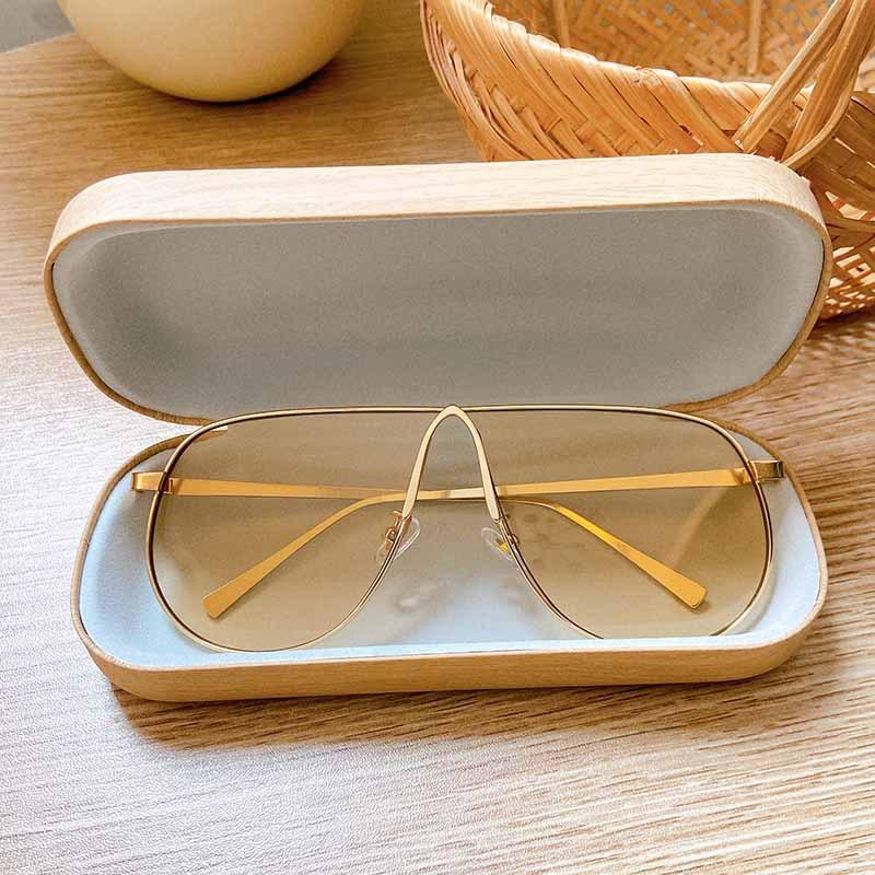Metal Large Frame One-Piece Retro Toad Glasses Sunglasses Women'S High-End Street Sunglasses