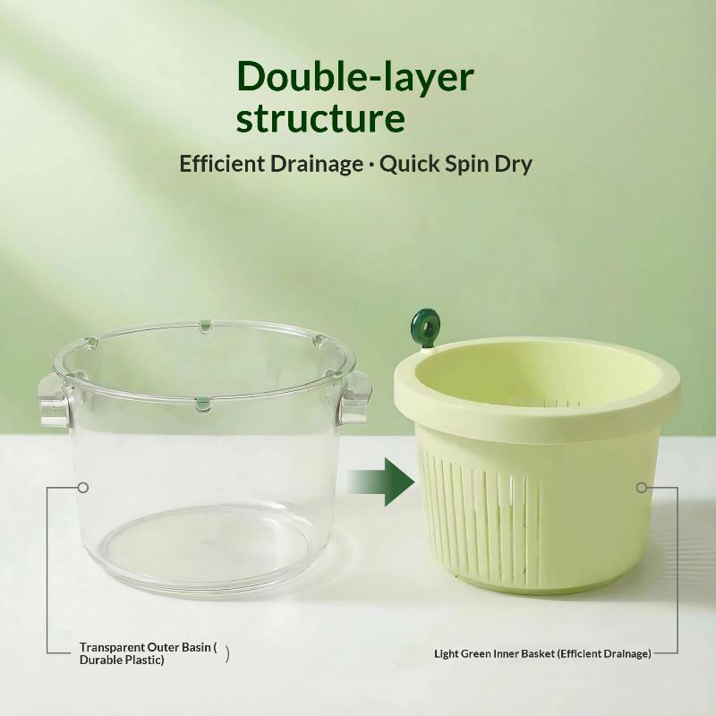 Manual Salad Spinner BPA Free Multifunctional Vegetable Washer Dryer Portable Design for Outdoor Barbecue Party Use
