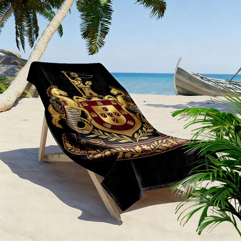 Ehre des Erbes: Emblem Tradition Strandtuch weich Tragbar für Reisen Saugfähiges Badetuch schnell trocknendes Badetuch Outdoor Pooltuch Mode Strand