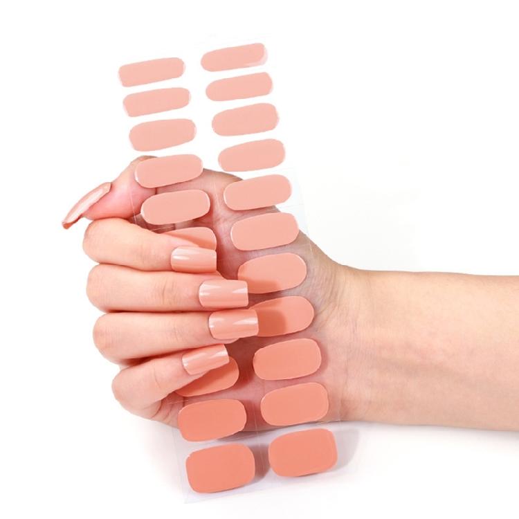 Solid Color Gel Nails Stickers Semi Cured Gel Nail Strips Gel Wraps Nails Art Decoration Manicures Stickers for Nails