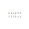 24pcs Press On Nails Multi-color Line Articles Nail Art Tablets Frosted Texture Wearable Nails Square Flat Head False Nails