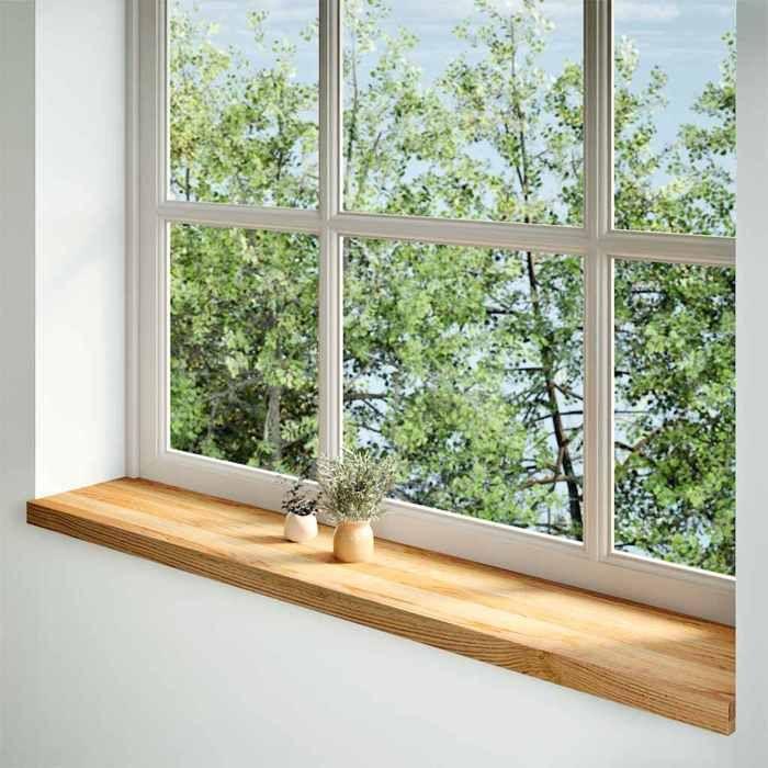 VidaXL Appuis de fenêtre 2 pcs marron clair bois de chêne massif 4009147