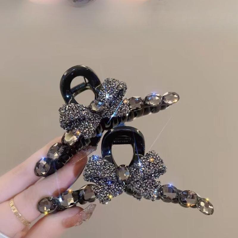 Módní umělý křišťálový motýlí uzel vlásenka doplňky pro dívky retro luxusní akrylová spona pokrývka hlavy maminčin šperk dárek