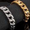 Luksuriøst aldri falmende gullfarget rustfritt stål cubansk lenke herrearmbånd for menn høypolert hiphop-kjede motetilbehør for menn