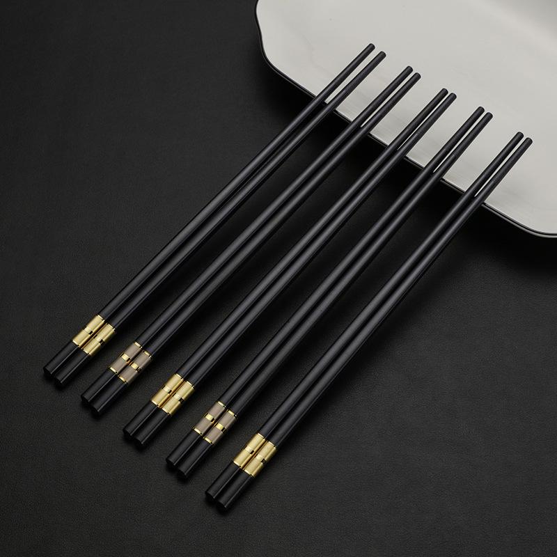 Alloy Chopsticks - Non-Slip, Heat-Resistant, Sterilizable Tableware for Restaurants, Hotels, and Homes