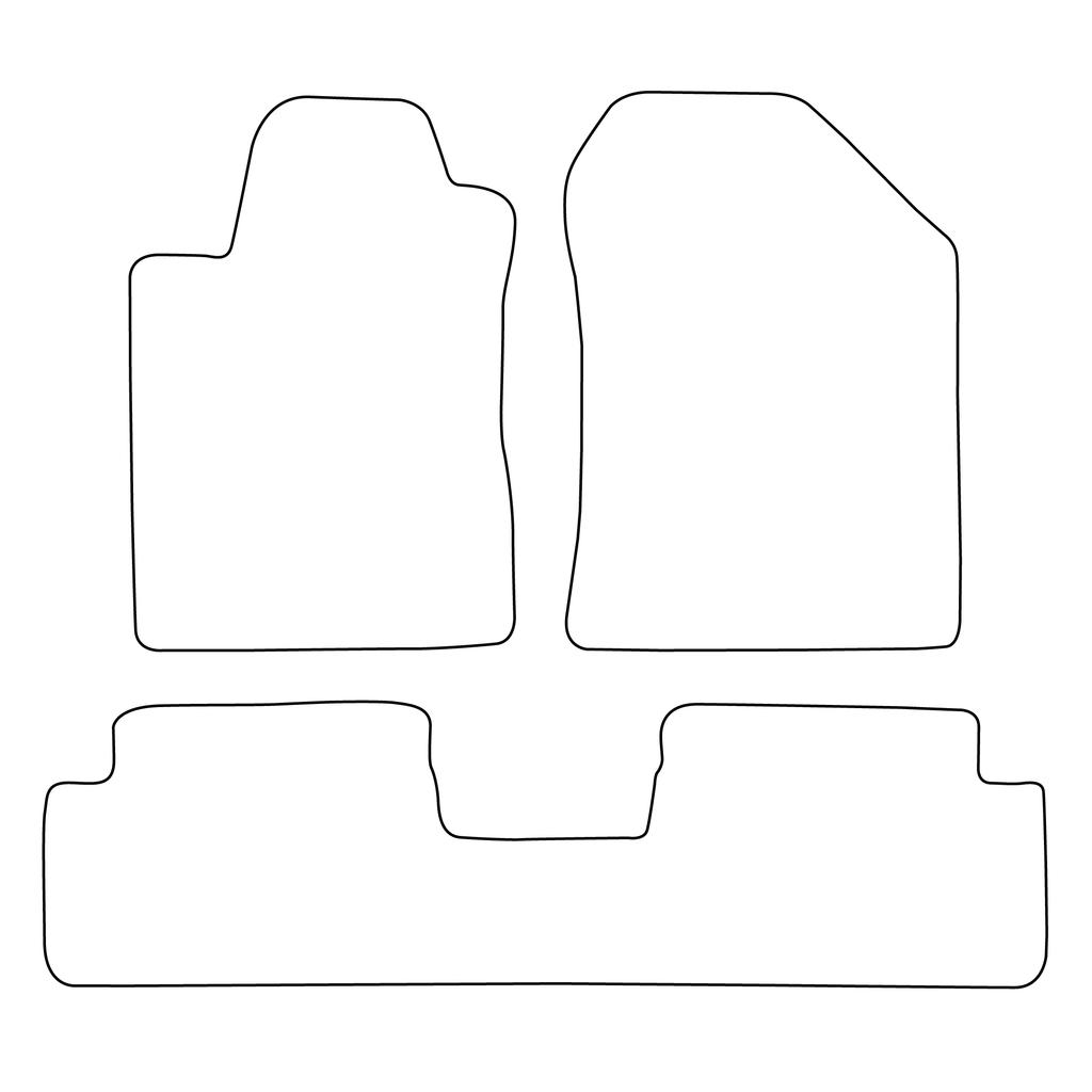 [Blm]To013 Black - Set Of Velour Floor Mats To Fit Toyota Corolla Verso 2004-2008 - Black Trim
