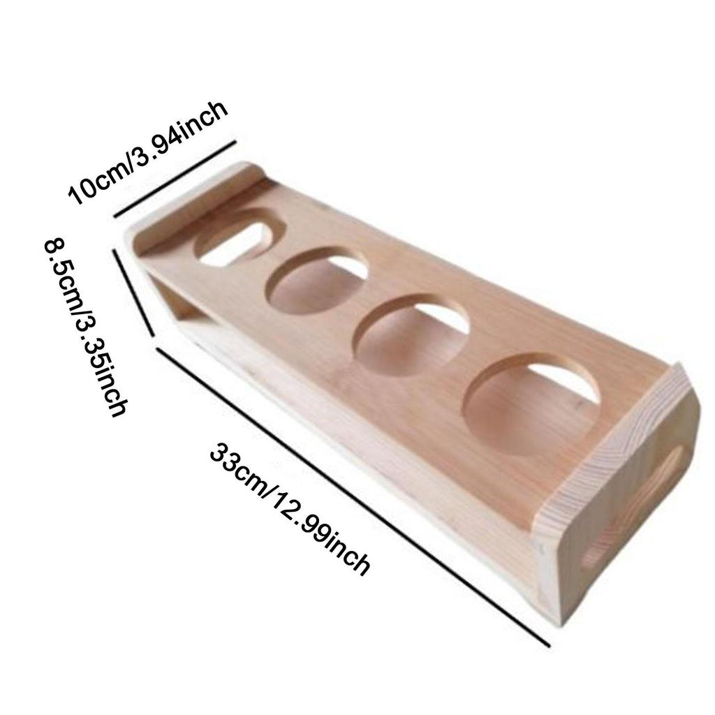 Shot Glass Holder Free Standing Tea Cup Storage Shelf Bamboo Cup Stand Display for Tabletop Coffee Countertop Kitchen Pantry