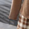 Elegant Spring Suit Set for Middle-Aged Women: Long Sleeve Top & Plaid Trousers Two-Piece.