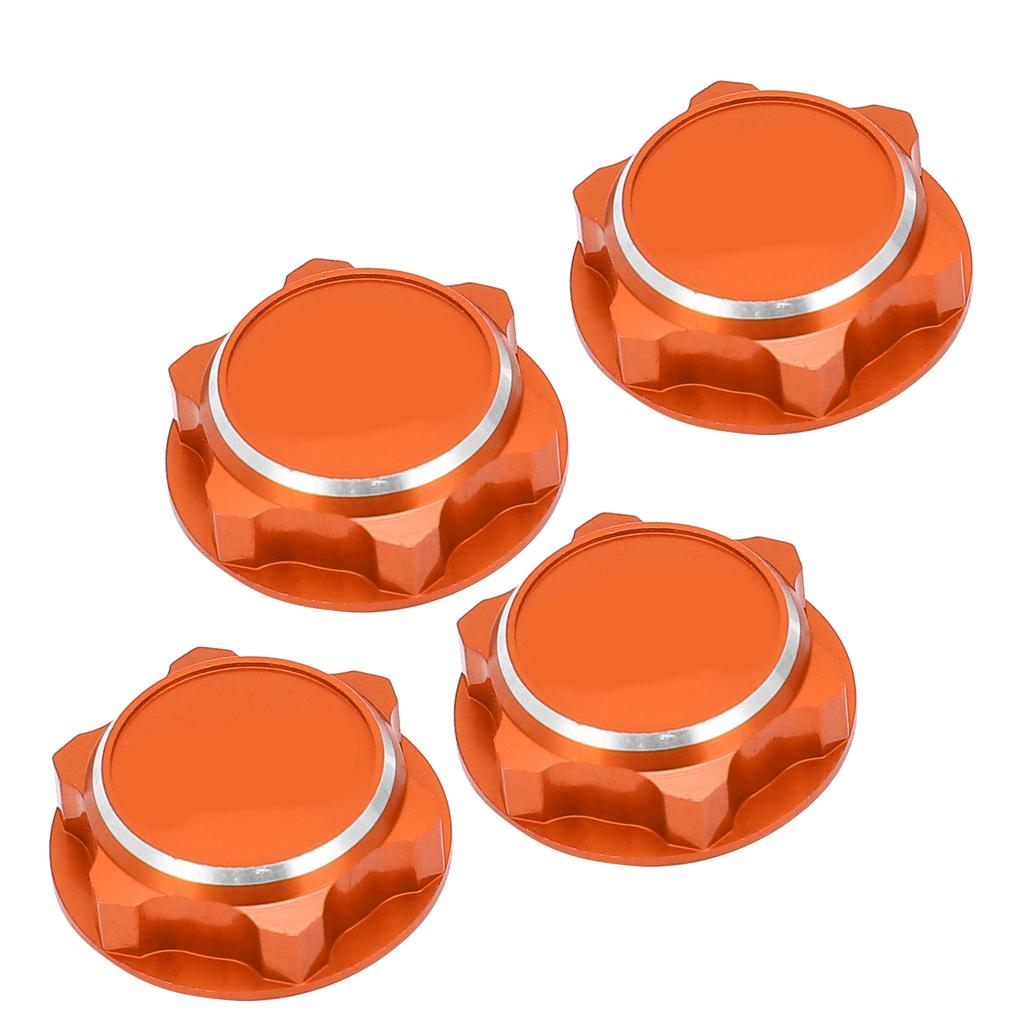 Lightweight Aluminum Alloy Hex Wheel Nuts 17mm Anti Loose Dustproof Hex Nut for 18 RC CarOrange