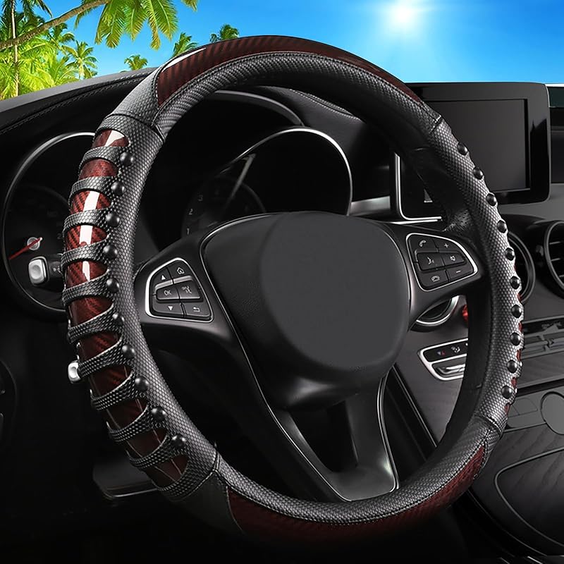 Wildflower Steering Wheel Cover, Flower Car Accessory For Diverse Cars, Steering Wheel Cover Non-Slip Breathable Fabric Absorbing Sweat Universal Car