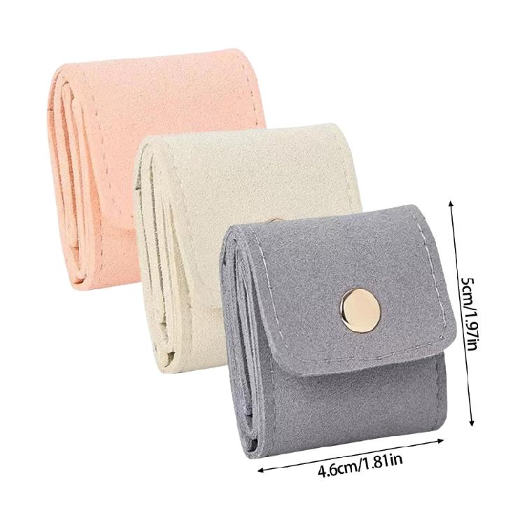 Set aus 3 stilvollen Schmuckaufbewahrungsbeuteln PU-Leder Miniatur-Organizer für Ringe Ohrringe Reise-Essential