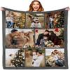 Customized Blanket With 1/many Photos And Text Collage, Personalized Gift For Birthday/Anniversary/Wedding/Halloween/Christmas