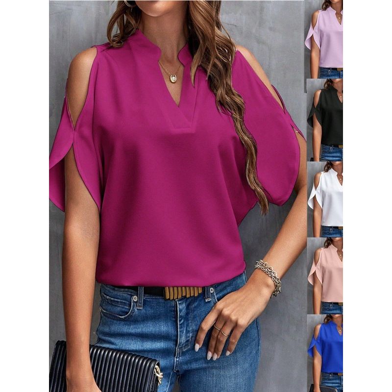 

Мода Однотонный для Весны и Лета Топы Amazon для Женщин Топыbusiness С открытыми плечами Рукава Сексуальные Трансграничные Рубашки Dark green S