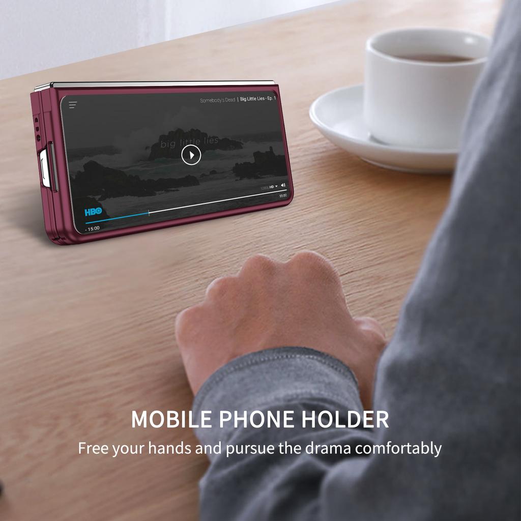 For Samsung Galaxy Z Fold4 5G Case Anti-Scratch Phone Cover Hard PC Case with Kickstand