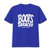 Retro Streetwear Boots Braces Slogan Print Casual T Shirt Vintage Washed Top For Everyday Wear Unisex Stylish Streetwear