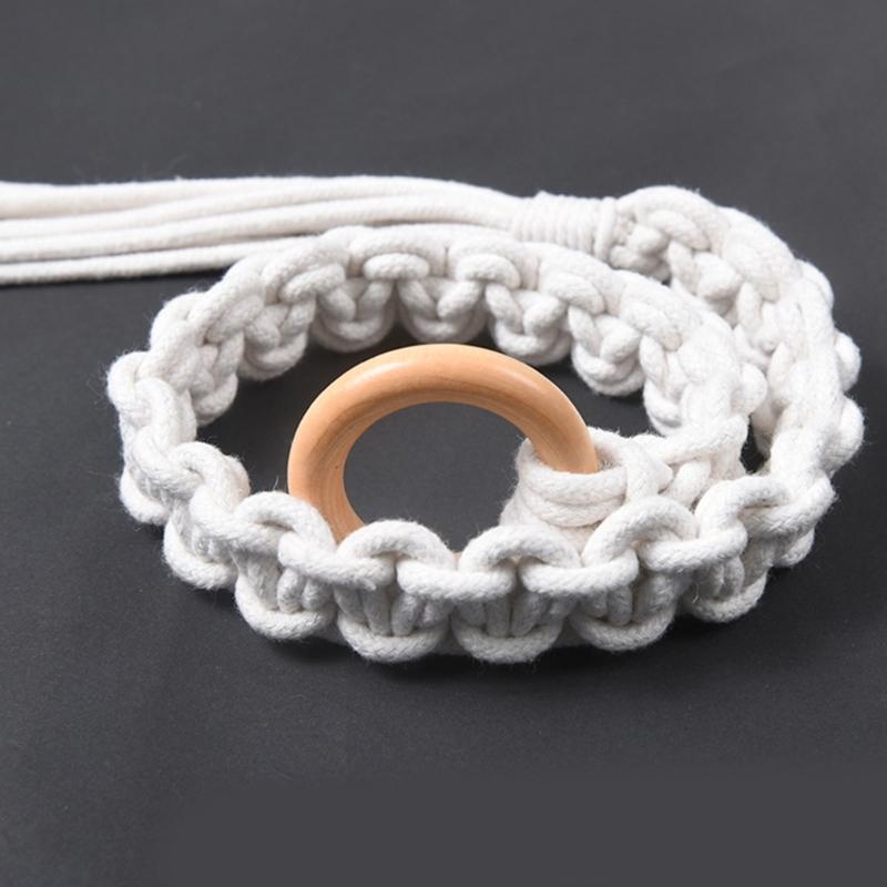 Handmade Weave Curtain Tiebacks Curtain Holder Clip Buckle Rope Straps Easy Installation Traditional Cloud Designing