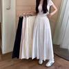 Women's Elastic Waist Maxi Skirt A Line Tiered Skirt Sweet French Vacation Summer Skirt