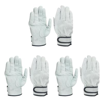 Arbeits Rindsleder Klettverschluss [ACE] [Großeinkauf] [3er-Pack] Handschuhe, Leder, Verschluss, Mittel, AG441-3P
