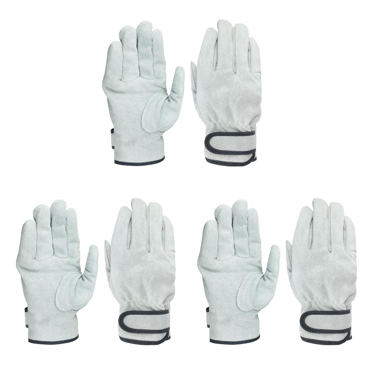 

Work Cowhide Velcro [ACE] [Bulk Purchase] [3-Pack] Gloves, Leather, Closure, Medium, AG441-3P серый