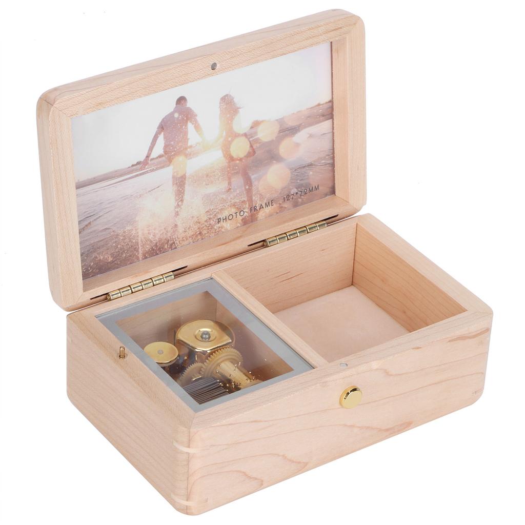 Drewniana pozytywka ramka na zdjęcia Innowacyjna pozytywka Prezent na Boże Narodzenie Walentynki