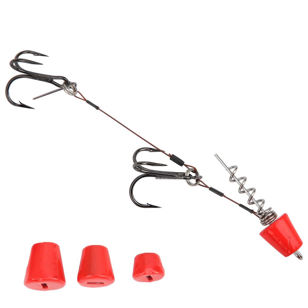 Tragbare Angel Stahlseil Angelvorfächer mit Drillingen Angelhaken Köder Set Zubehör