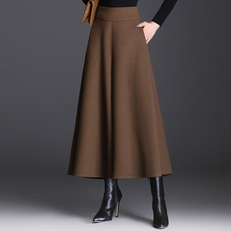 Wollhose mit weitem Bein für Damen im Herbst und Winter mit hoher Taille und lockerer Fußhose in Übergröße