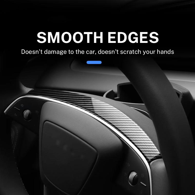 For Tesla Model 3 Highland 2024 ABS Matte Bright Carbon Fiber Trim New Model 3 Steering Wheel Frame Cover Interior Accessories