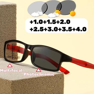 Outdoor Pochromic Multifocal Reading Glasses for Men and Women Ultralight Sports Progressive Glasses of View Far and Close