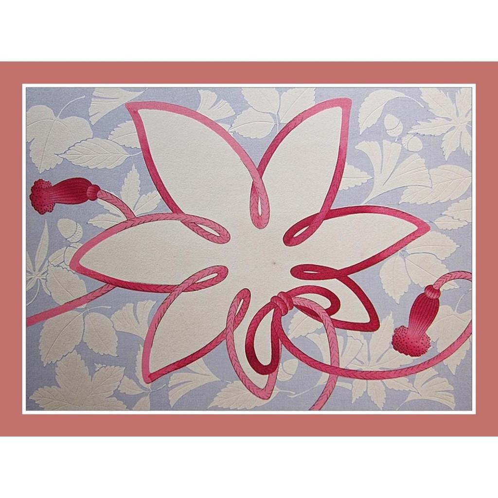 [USED] Woodblock print, knot pattern, autumn leaves