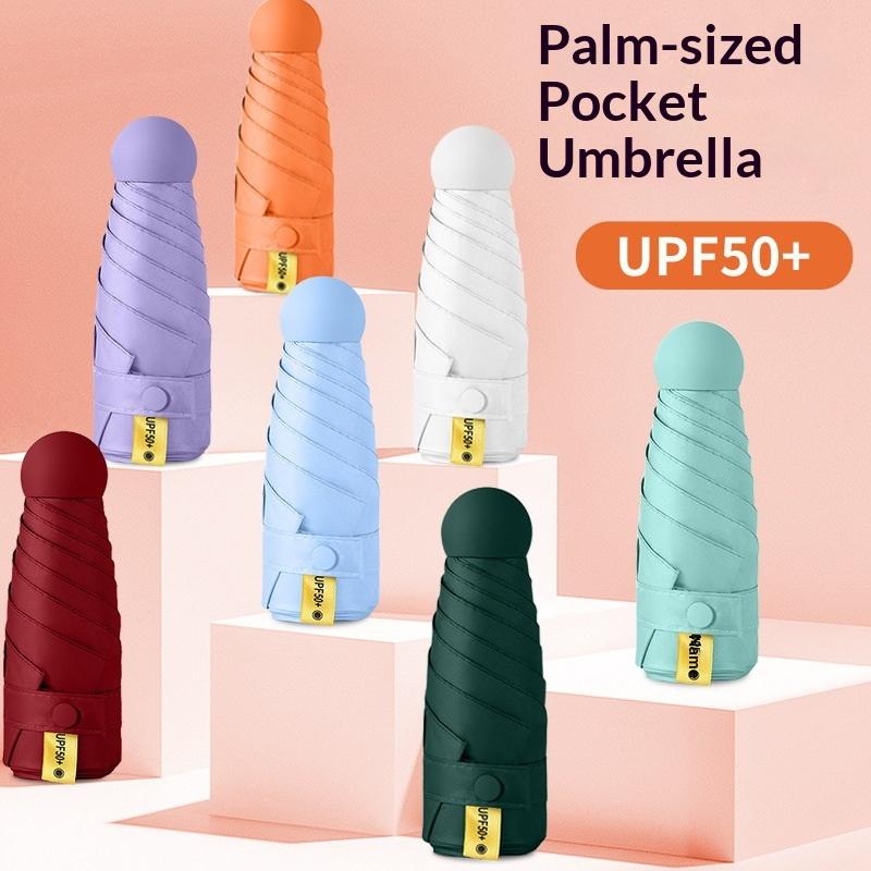 Kompaktowy Mini Parasol Podróżny Parasol Ochrona UV 5-krotny Ultralekki Parasol Przeciwsłoneczny Przenośny Manualny