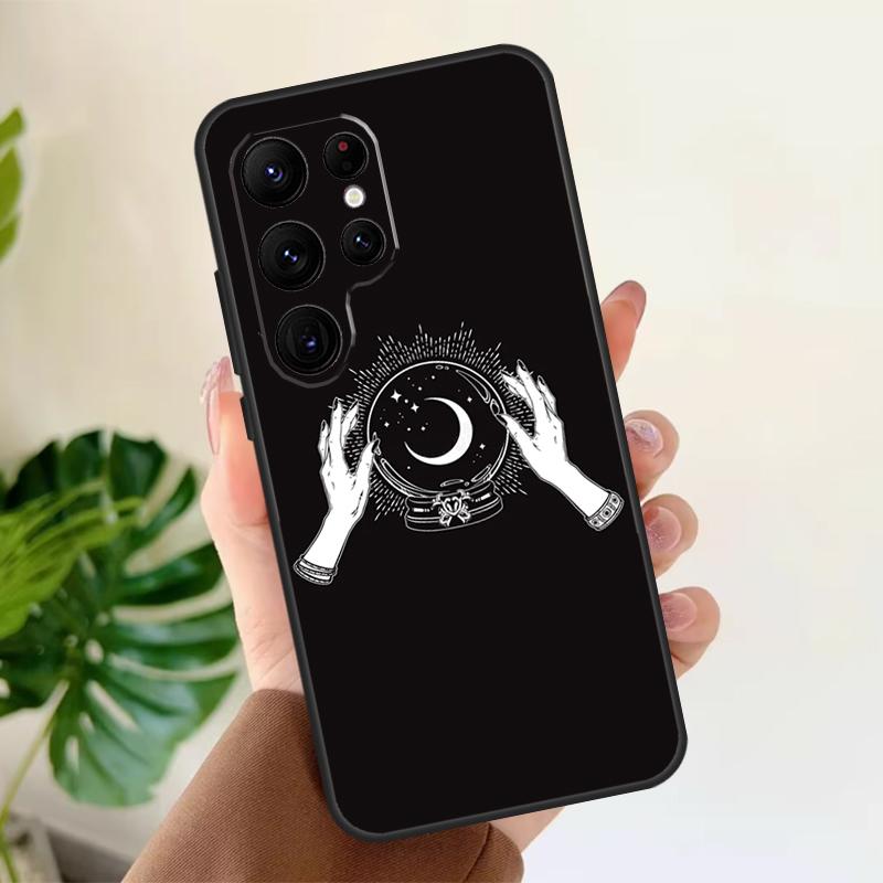 Fortune Telling Moon Stars Hands Soft Case For Samsung Galaxy S25 Ultra S21 S22 S23 S24 Plus S9 S10 S20 FE S24 FE Phone Cover
