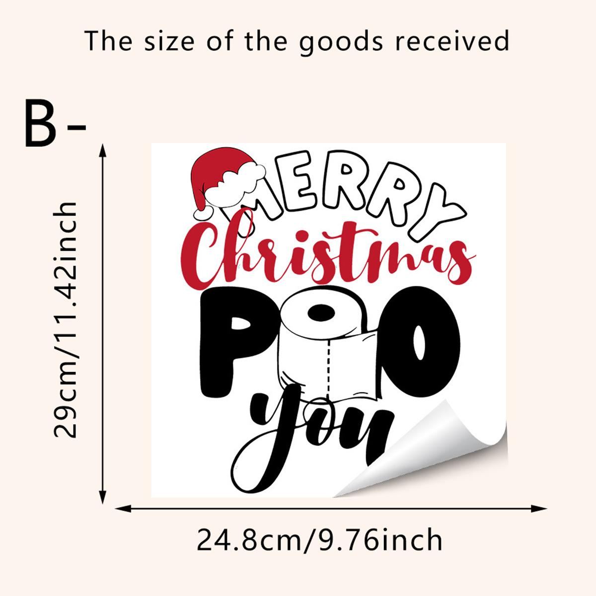 Christmas Toilet Stickers Bell Wreath Design Toilet Sticker for Bathroom Decoration Festive Atmosphere Decoration for Toilet