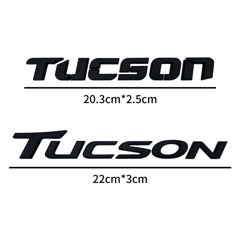 3D ABS Chrom Schwarz Logo Tucson Emblem Buchstaben Typenschild Aufkleber Auto Kofferraum Abzeichen für Tucson Aufkleber Zubehör