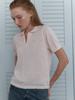Elssibeui Zip-Up Detail Knit Top_Pink