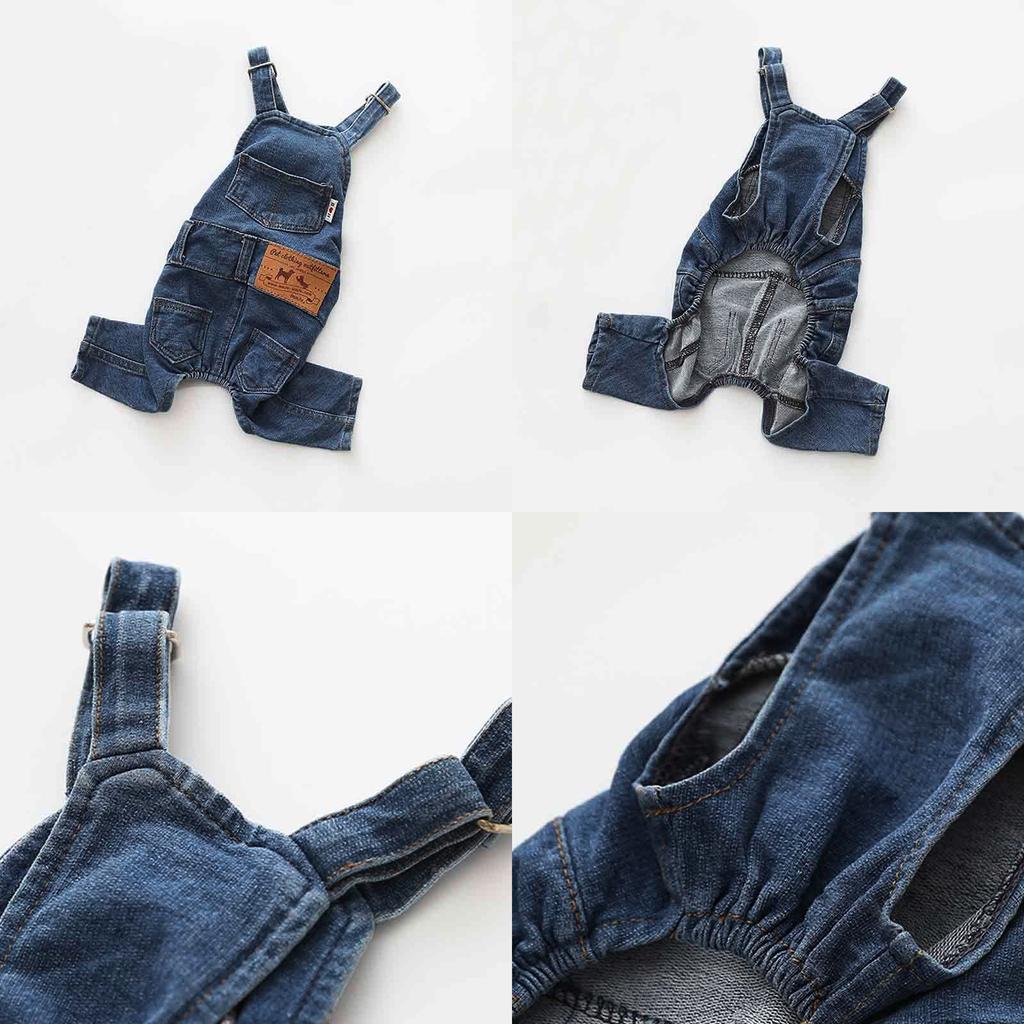 Fashion Pet Denim Overalls Puppy Jean Jacket Sling Jumpsuit Costumes Pet Dogs Jean Comfort Outfits For Small Medium Dogs Cats