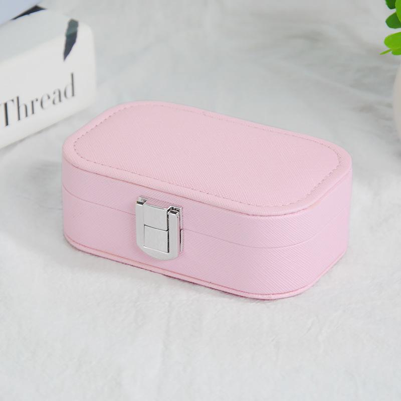 Solid Color Portable Jewelry Storage Box Large Capacity with Simple Design for Rings and Necklaces Small and Medium Sizes