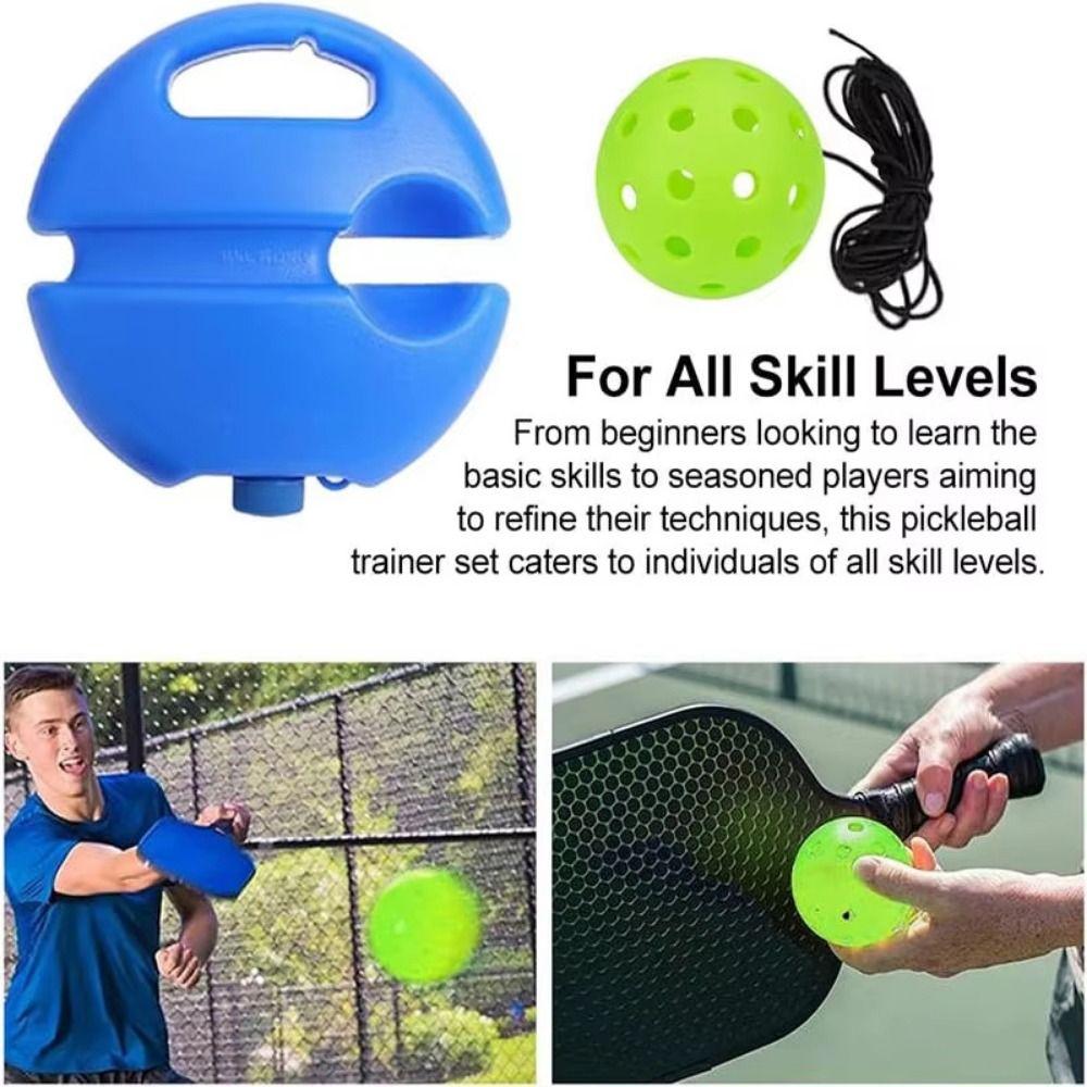 Water-Fillable Pickleball Trainer Blue Base Pickleball Training Aids Tennis Trainer Training Tool